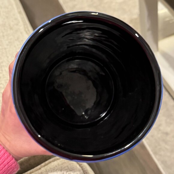 Naylor Designs hand painted Flowers Vase 9.5" Blue Vine Wine 2004 - Picture 11 of 13